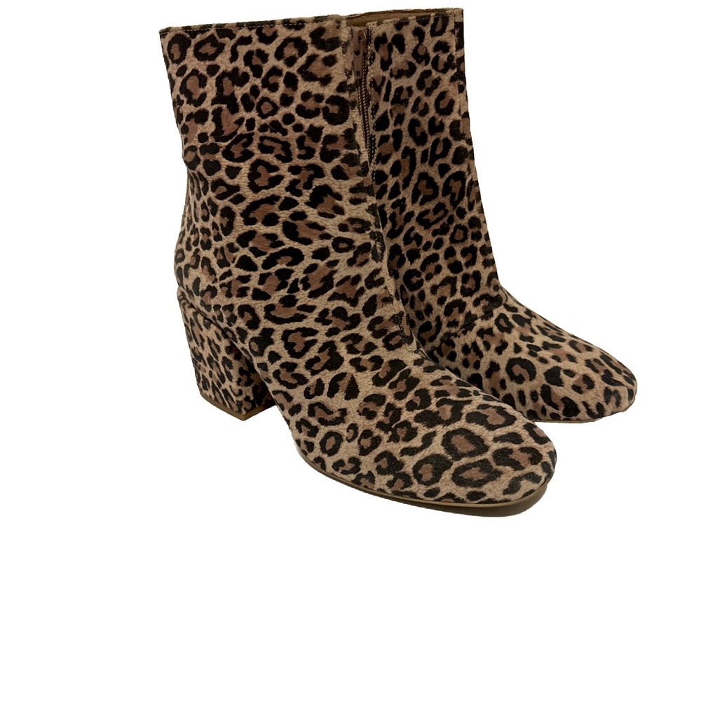 Free People Leopard Suede Tall Ankle Boots